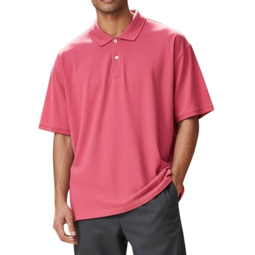 Van Heusen Polo Shirt Mens Large‎ Pink Classic Fit Cotton UPF-15 New With Tags
